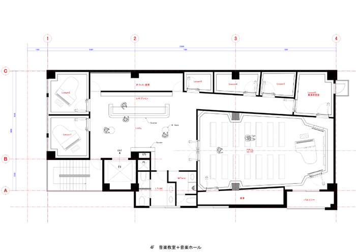 4F 平面プラン(音楽教室)